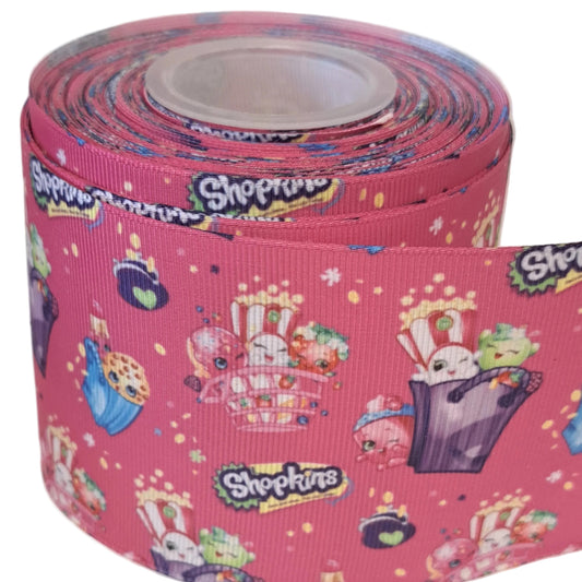 shopkins dark pink 3 inch ribbon