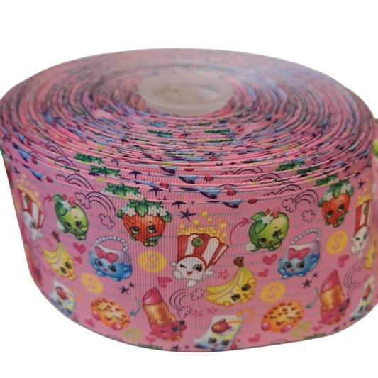 Shopkins pink 3 inch ribbon