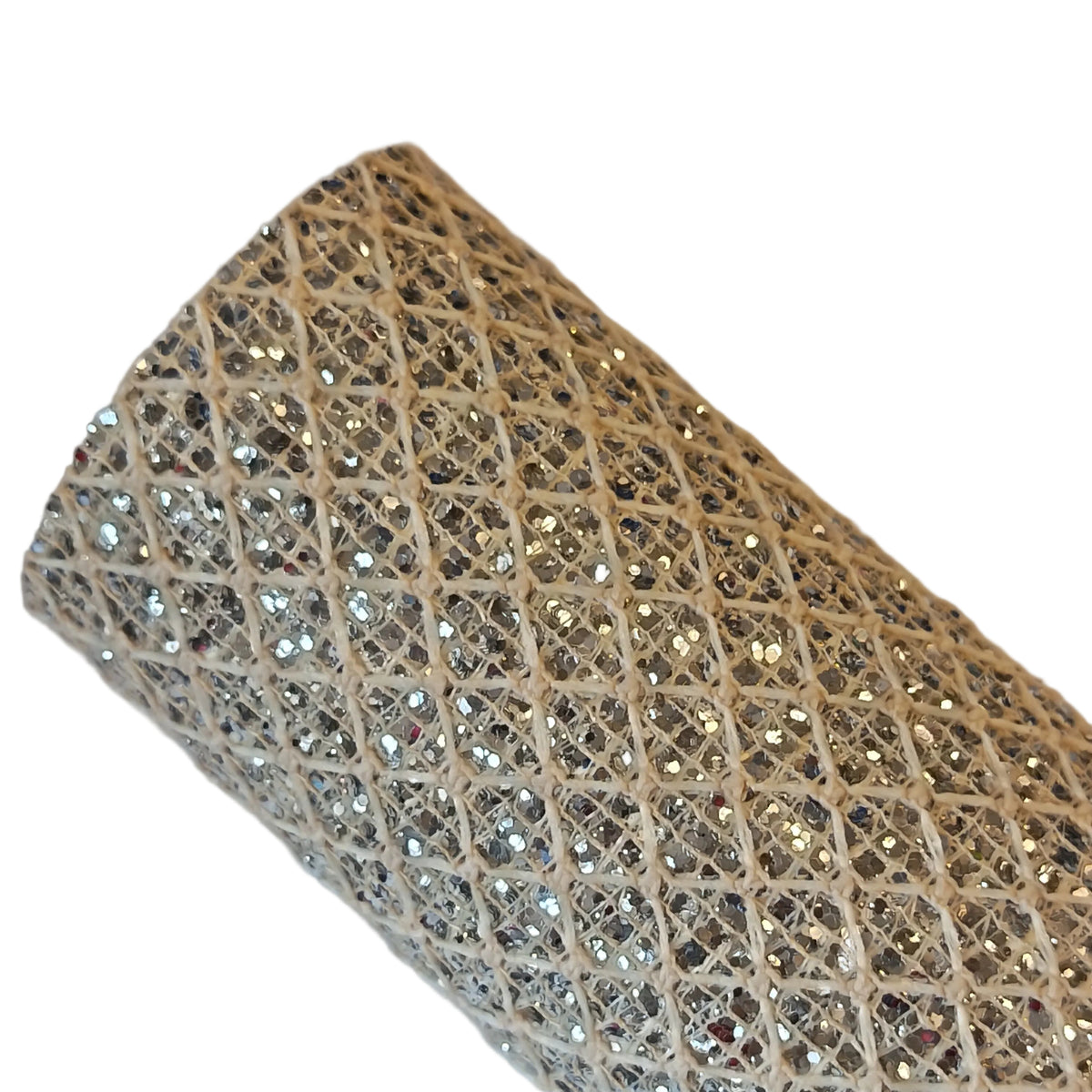 Silver glitter lace diamond patterned 