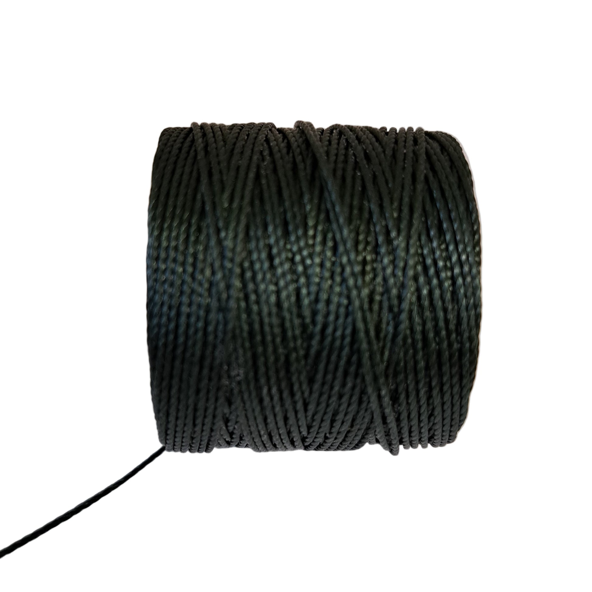 a roll of superlon bead cord in black on a white background