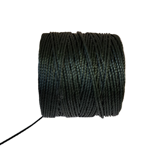 a roll of superlon bead cord in black on a white background