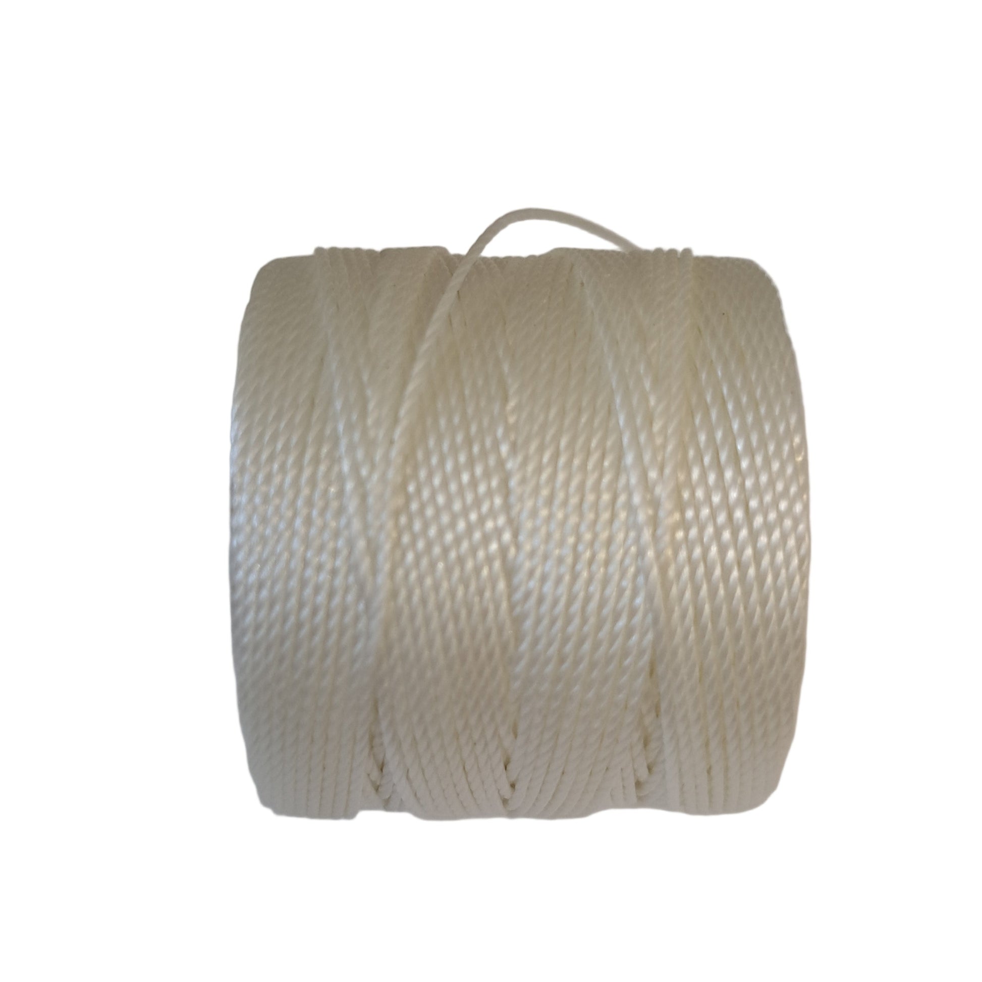 a roll of superlon bead cord in cream on a white background