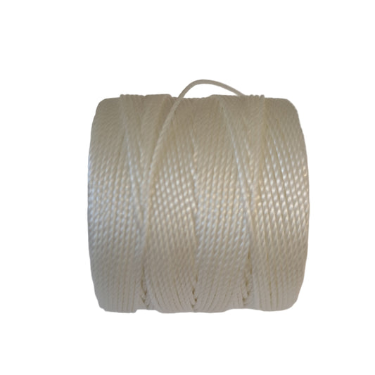 a roll of superlon bead cord in cream on a white background