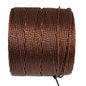a roll of superlon bead cord in dark brown on a white background