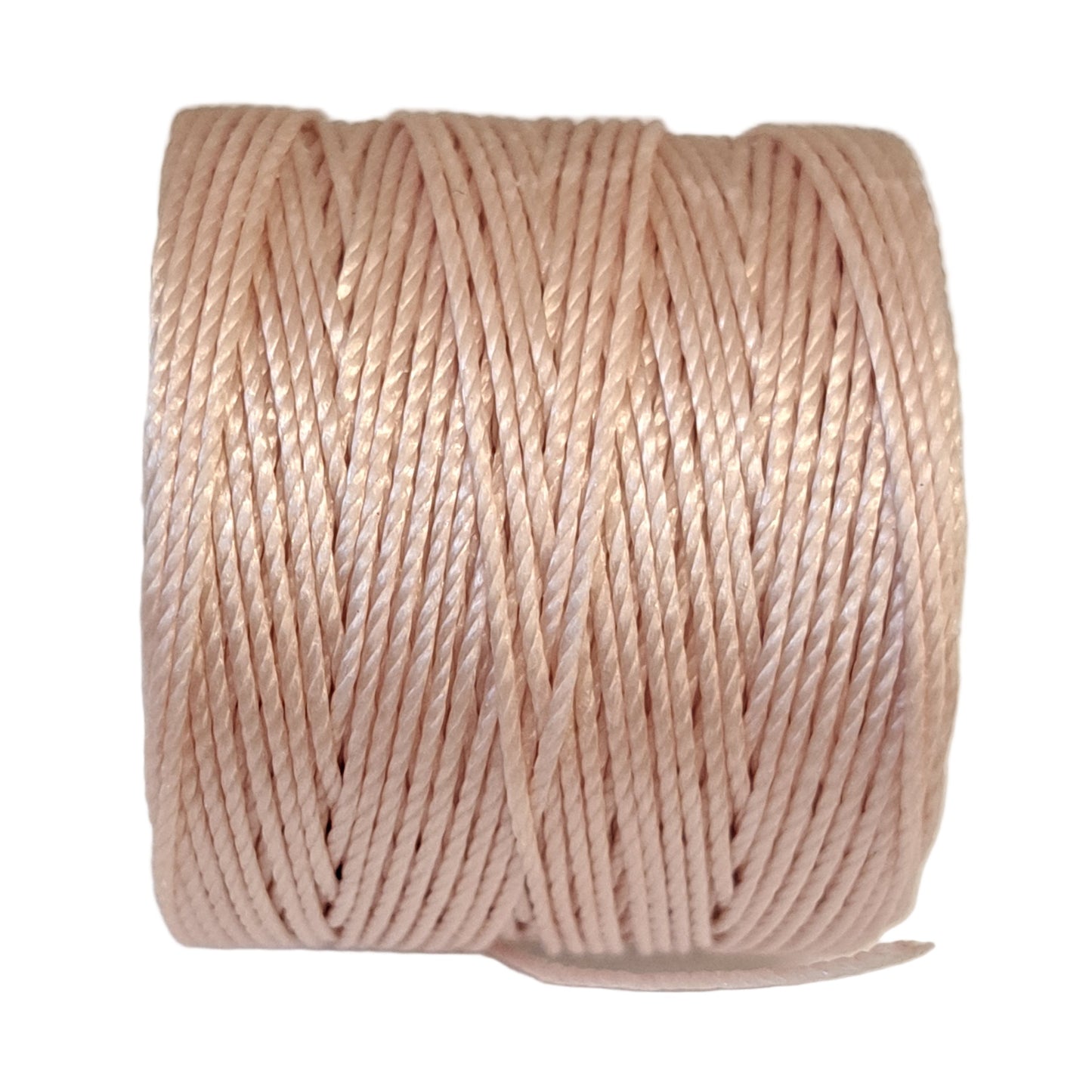 a roll of superlon bead cord in vanilla on a white background