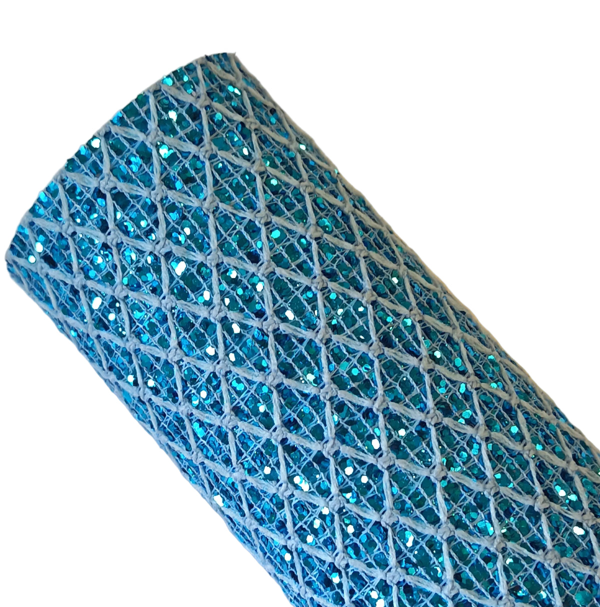 Turquoise glitter lace diamond patterned