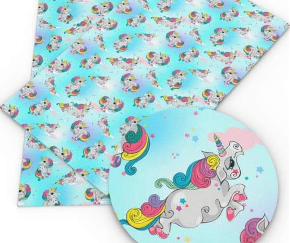 Unicorn leatherette blue