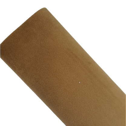 a roll of cream coloured velvet fabric roll on a white background
