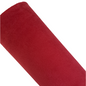 a roll of red coloured velvet fabric roll on a white background
