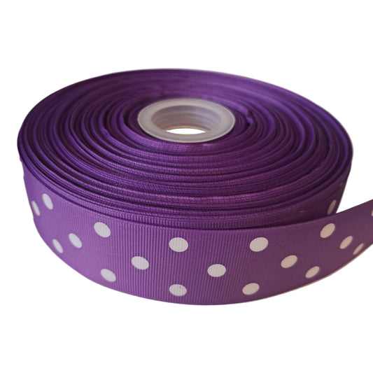 Grape with white spots 38mm grosgrain 